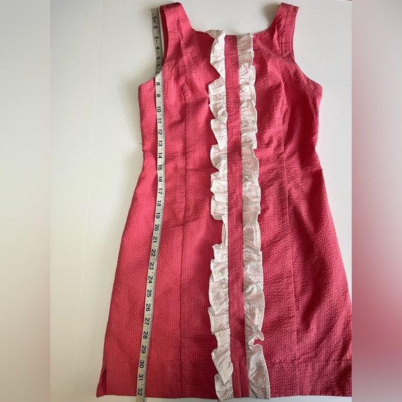 Lauren James Sleeveless Bailey Seersucker Timeless Dress w/ Ric Rac Trim XS - Picture 5 of 7